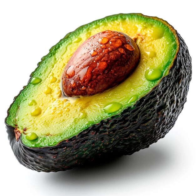 Авокадо органические продукты здоровая еда изолированный белый фон ИИ сгенерированное изображение