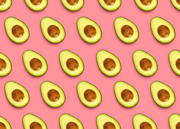 Avocado pattern on pink background