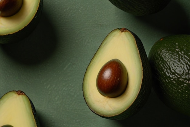 Avocado's geïsoleerd op groen oppervlak