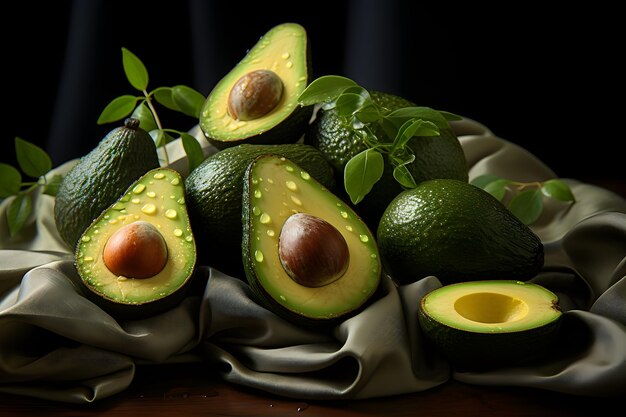 avocado's op een witte doek