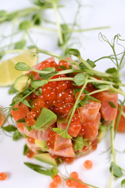 Avocado and salmon tartare