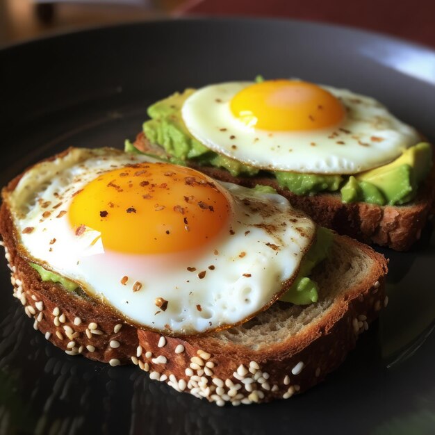 Premium Photo | Avocado Sandwich with Fried Egg sliced avocado and egg