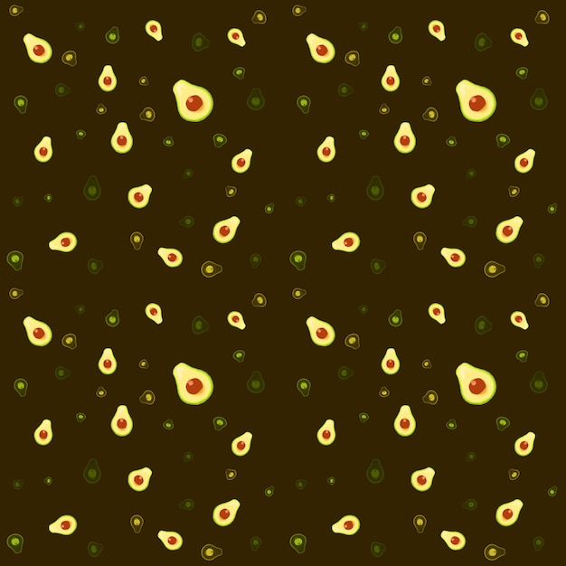 Avocado seamless pattern for print, fabric and organic, vegan, raw food packaging