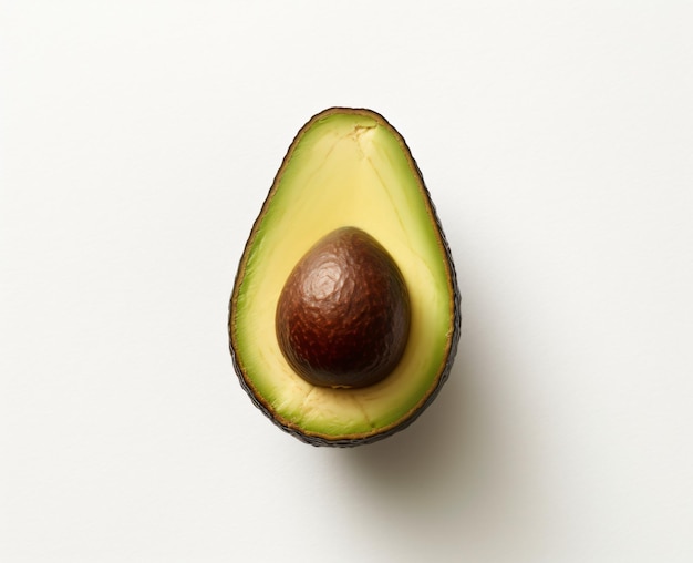 Avocado slice background on white background