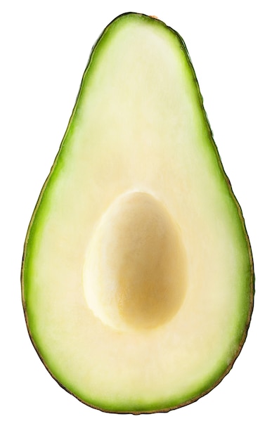 Avocado slice isolated on white