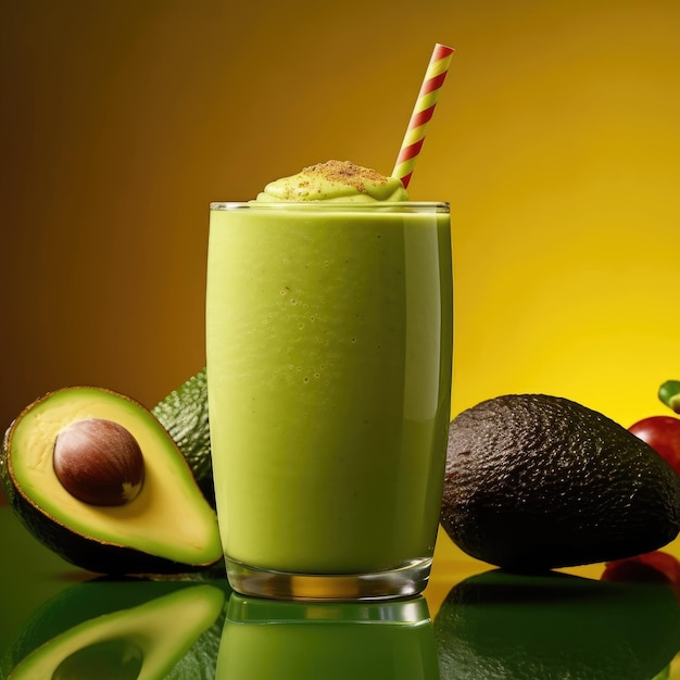 Avocado Smoothie with studio background