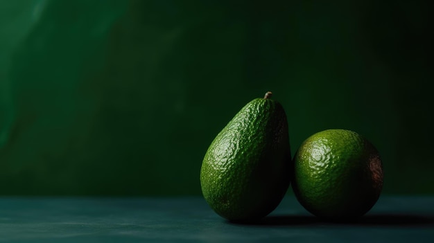 Avocado on solid color background