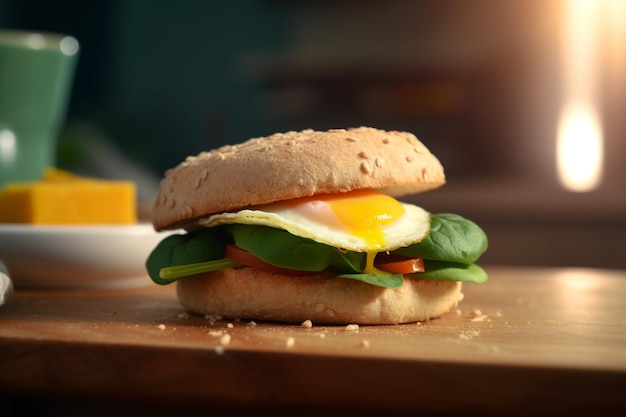 Premium AI Image | Avocado Spinach and Fried Egg Sandwich on a Fresh