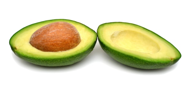 Avocado two halves isolated on a white background