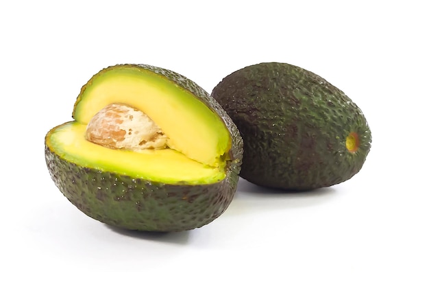 Avocado vol en in groep gesneden