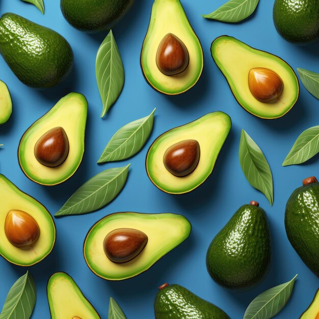 Avocado wallpaper on white and blue background