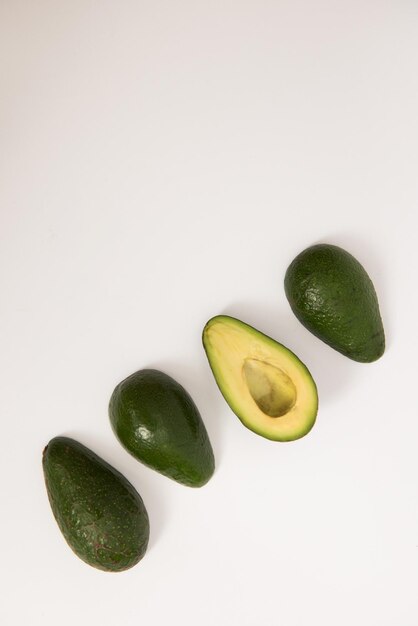 Avocado on white background