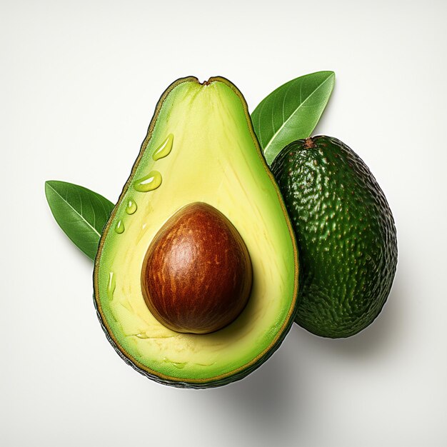 Avocado on white background