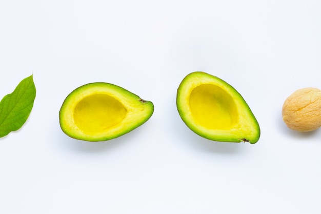 Avocado on white isolated