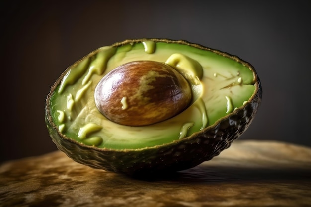 An avocado with the word avocado on it