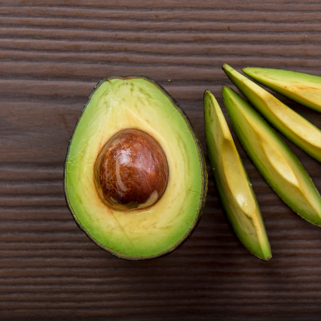 Avocado on wood table