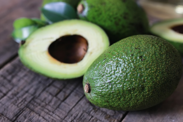 avocado on wooden background