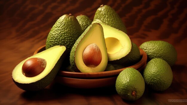 avocado on a wooden background