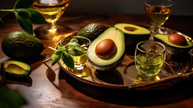 avocado on a wooden background