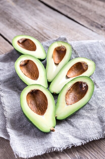 Avocado on the wooden table