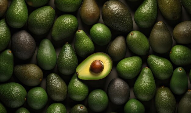 Avocados on a dark background Generative AI