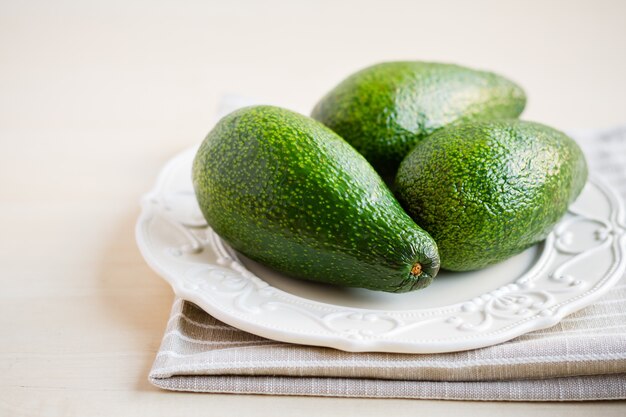 Avocados on the plate