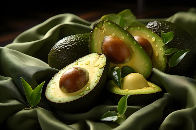 avocados on a white cloth