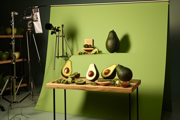 Photo avocadothemed food festival with avocadoinspired dishes