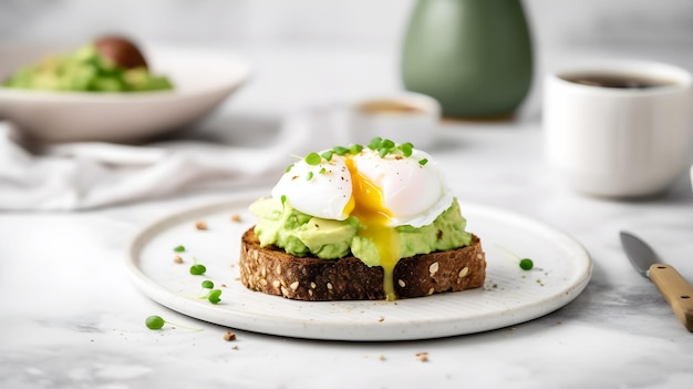 Avocadotoast met een gebakken ei erop