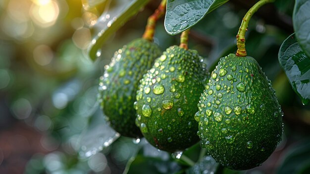 Foto avocadotuin met verse avocado's