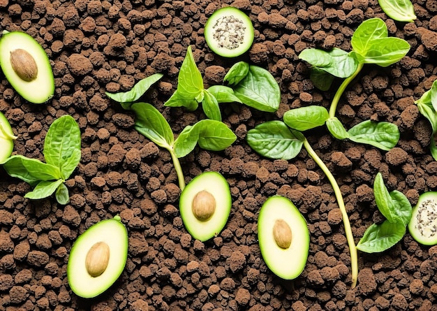 Avocadozaad is een plant die in de grond wordt gekweekt.