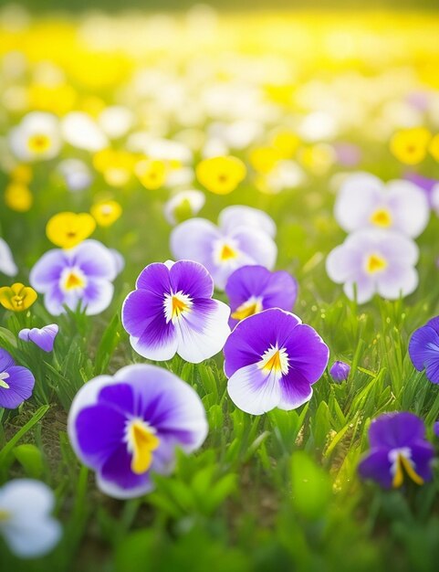 Avondshoot van madeliefjebloemen in het veld