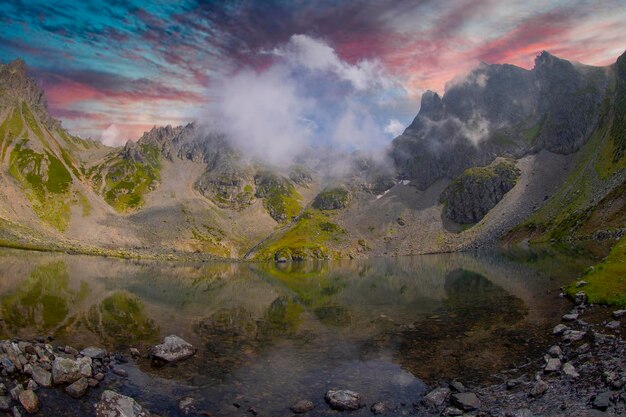 Avusor Glacial Lake Heart Lake in Kackar Mountains Avusor Plateau Rize Turkey