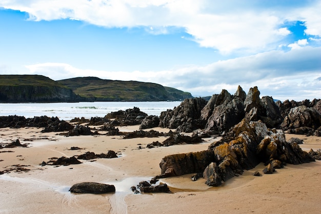 수상 경력에 빛나는 Durness의 멋진 해변, Sutherland, Scotland