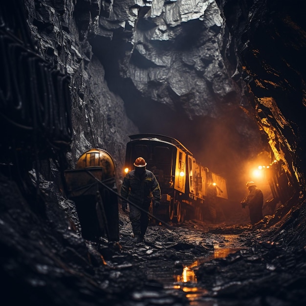 Награжденная фотография шахтера в современной угольной шахте