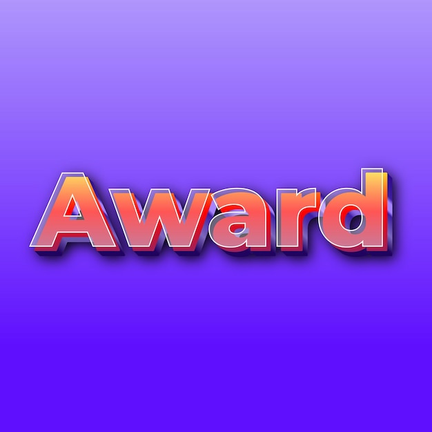 AwardText effect JPG gradient purple background card photo