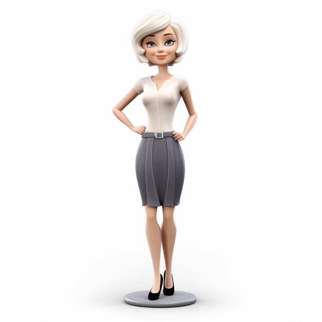 Foto premiato 3d white professional woman cartoonish character design