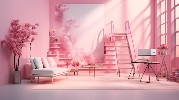 Foto vincitore del premio studio creative interior room design in rosa