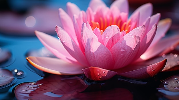 AwardWinning Studio Photograph of Pink Water Lily CloseUp