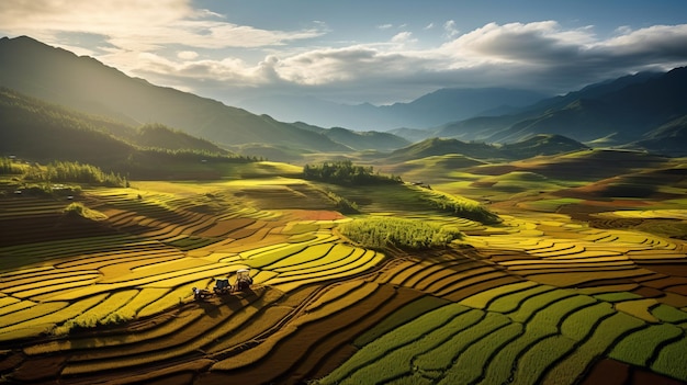 Awardwinning Sunrise Over Terraced Rice Fields In East Vietnam