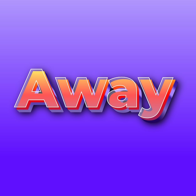 AwayText effect JPG gradient purple background card photo