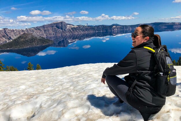 In awe of crater lake