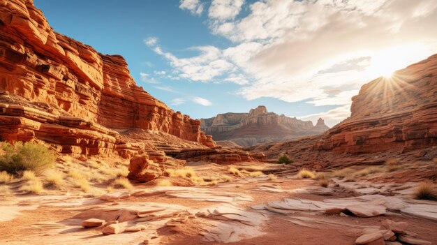 Awe_Inspiring Panoramic View of a Desert Canyon