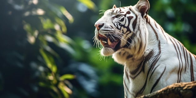 Awe Inspiring White Tiger in the Jungle