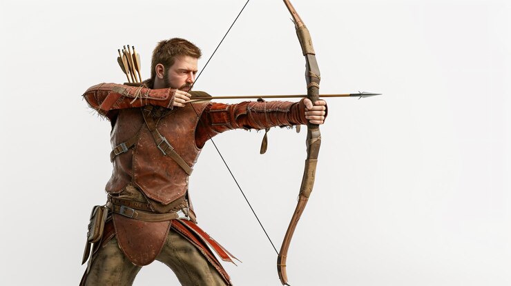 Photo an aweinspiring 3d masterpiece of a skilled archer showcased in super rendering this stunning artwork captures the agility and precision of the archer displaying their supreme focus and e