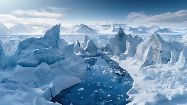 AweInspiring Antarctica Capturing Icebergs in Pristine Symmetry from Above