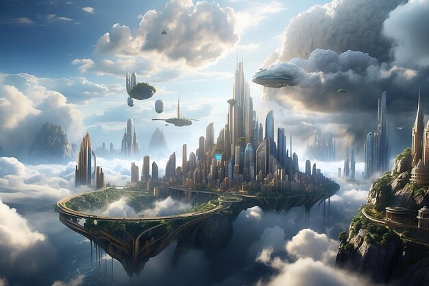 Aweinspiring city in the clouds structures defy gravity