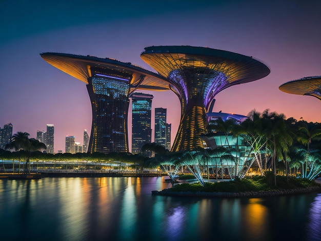 An aweinspiring cityscape showcasing the iconic skyline of singapore