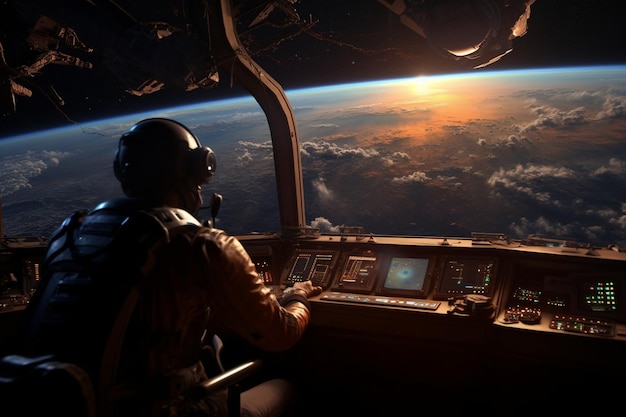 Foto una vista cosmica stimolante astronauti nello spazio o 002500