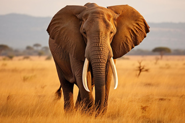 An aweinspiring elephant standing tall in the African savanna Style 4